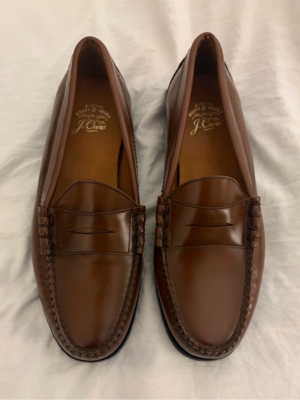 J. Crew Men’s Brown Leather Camden Loafers Size 8 NWOT